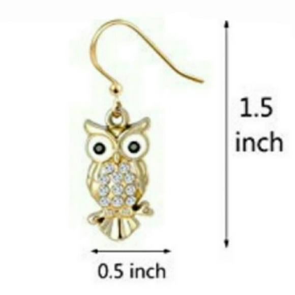 NEW BLING Great Owl Earrings - Picture 4 of 4